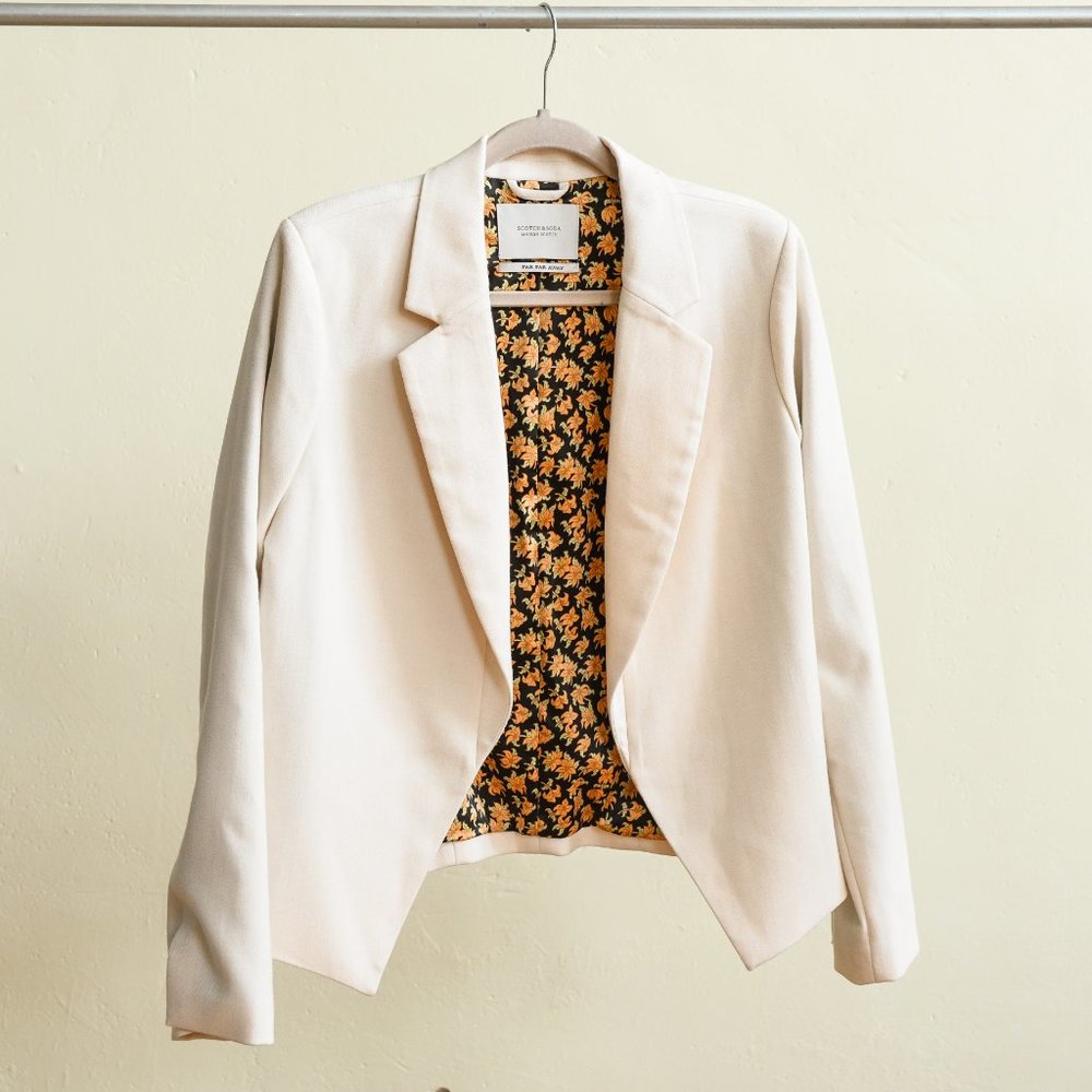 Scotch & Soda NEW Ivory Lined Blazer